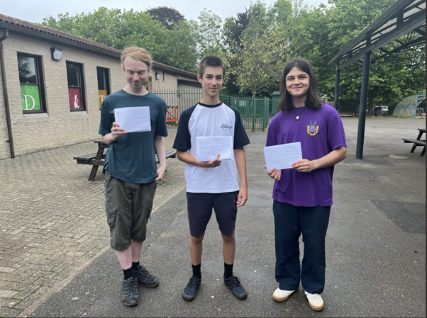Pupils celebrating their results Picture: Shaftesbury School