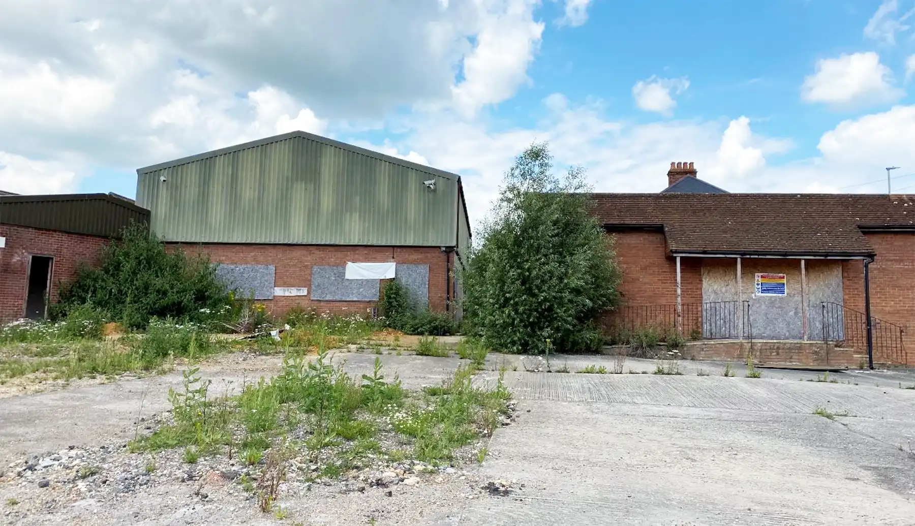 A warehouse and sales suite building would be demolished as part of the plan. Picture: Boon Brown/Dorset Council