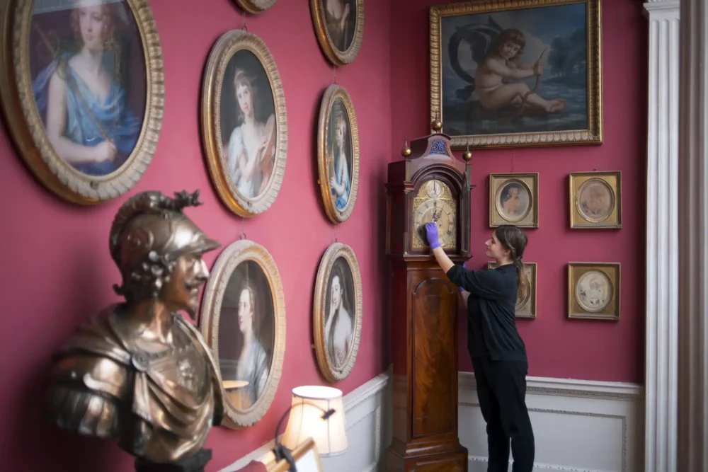 The team have to change all the clocks at Stourhead - and wind them weekly. Picture: National Trust/Steve Haywood