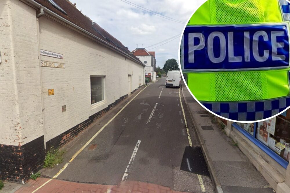 The woman fled the car in School Lane, Gillingham, Dorset Police said. Picture: Google