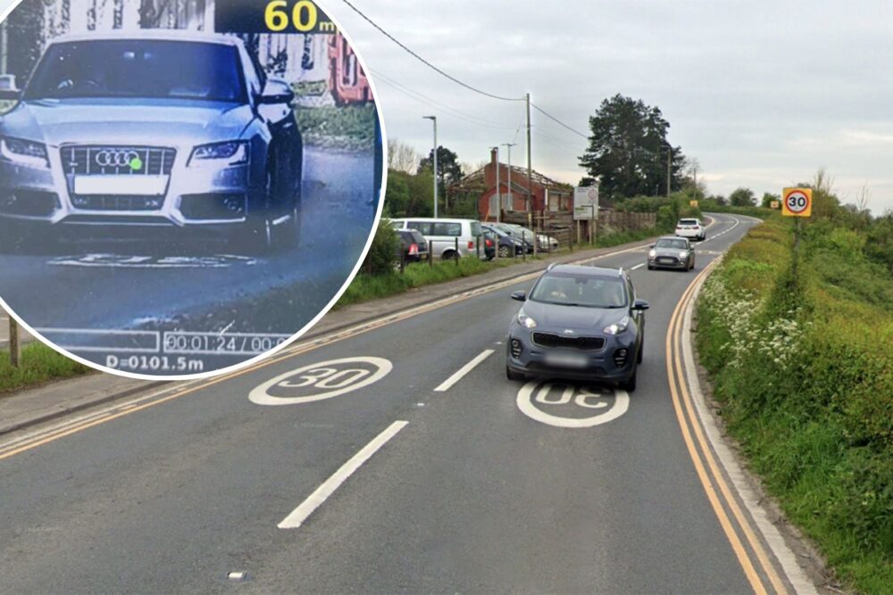 Police detected 109 speeding offences in Castle Cary in just an hour - including one driver at 60mph in a 30mph zone. Pictures: Avon & Somerset Police/Google