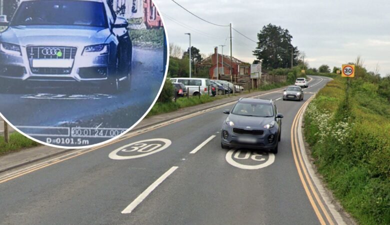 Police detected 109 speeding offences in Castle Cary in just an hour - including one driver at 60mph in a 30mph zone. Pictures: Avon & Somerset Police/Google