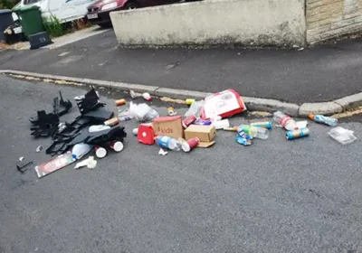 Reuben Spong dumped rubbish from the bin in Carisbrooke Cresent, Hilperton. Pictures: Wiltshire Council