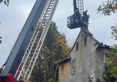 Firefighters were still on the scene, in Codford High Street, this morning. Picture: Amesbury Fire Station