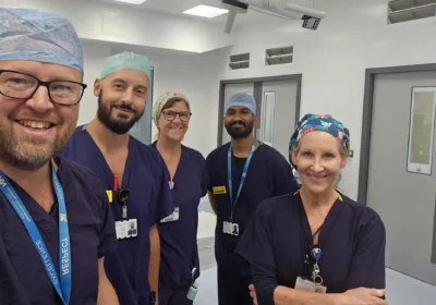 DCH staff in the new theatre