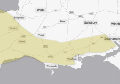 The Met Office warning covers much of Somerset, Wiltshire and Dorset. Picture: Met Office