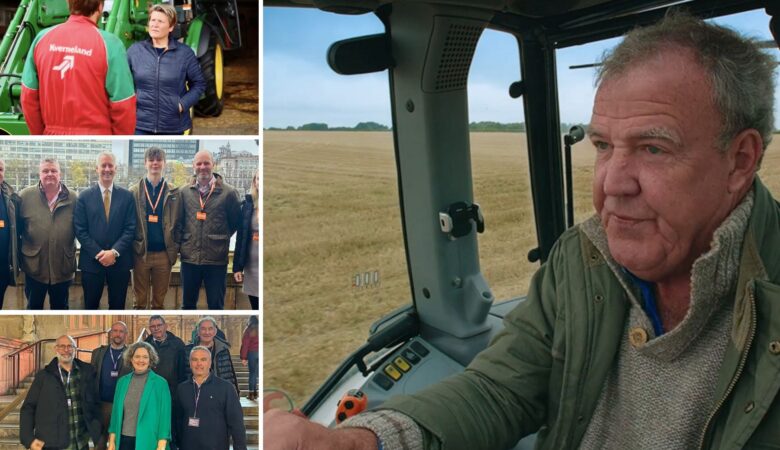 Jeremy Clarkson, main picture, led the farmers' protest in London, where Somerset MPs met campaigners