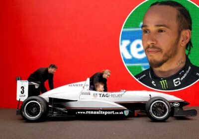 The restored Formula Renault driven by seven-time world F1 champion, Lewis Hamilton, is on show at Haynes. Pictures: Haynes/Beto Issa/F1 GP São Paulo