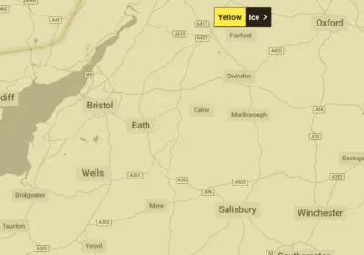 The weather warning is for icy conditions in Somerset, Wiltshire, Dorset and beyond. Picture: Met Office