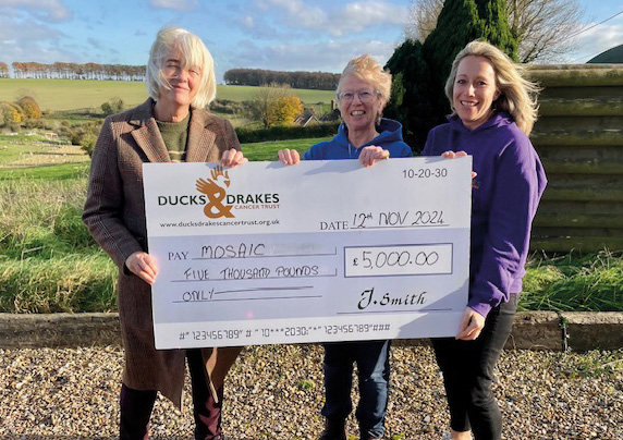 The donation to Mosiac will help the charity continue their essential support to young people in Dorset Picture: Ducks and Drakes 