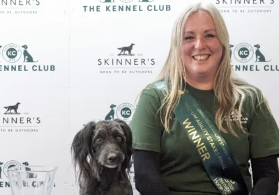 Liz and Maggie after their win. Picture: Sean Cameron/The Kennel Club