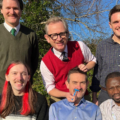 Staff getting ready for a trim. Back row L to R: Dr Matthew Phelan, Dr Charlie Middle, Dr Adam Wood. Front row L to R: Lewis Willis, Brian Charlton, Dr Isiaka Semiu 