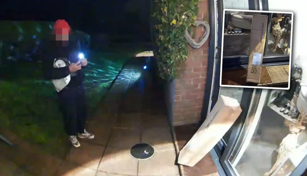 Doorbell footage showed the delivery person photographing the item - which wass then sent to the intended recipient