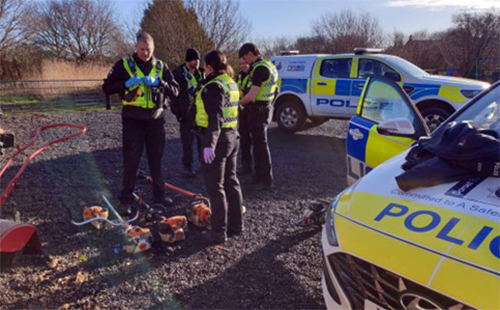 Officers raided a property after the alleged burglary in Bradford Abbas, near Sherborne. Picture: Dorset Police