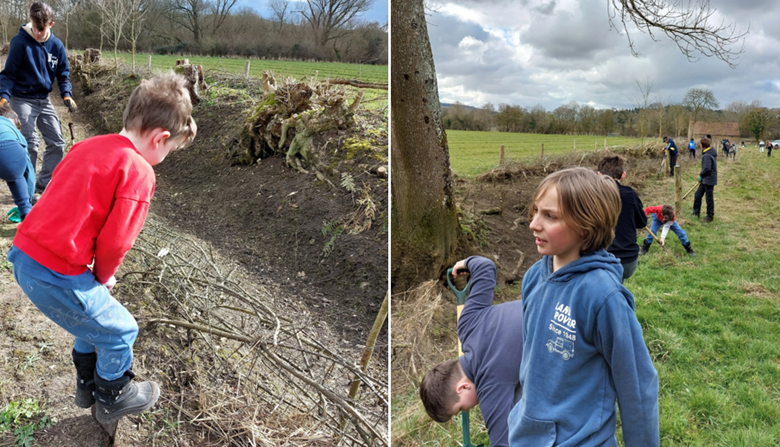 The scouts got stuck in with the planting Picture: Countryside Regeneration Trust