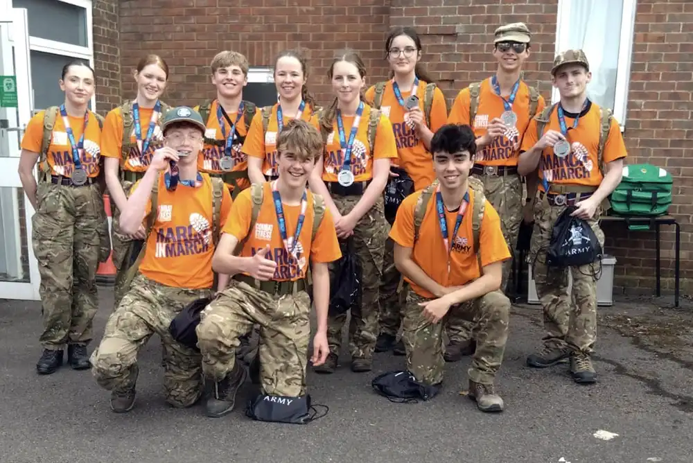 The cadets marched 10 miles for the cause
