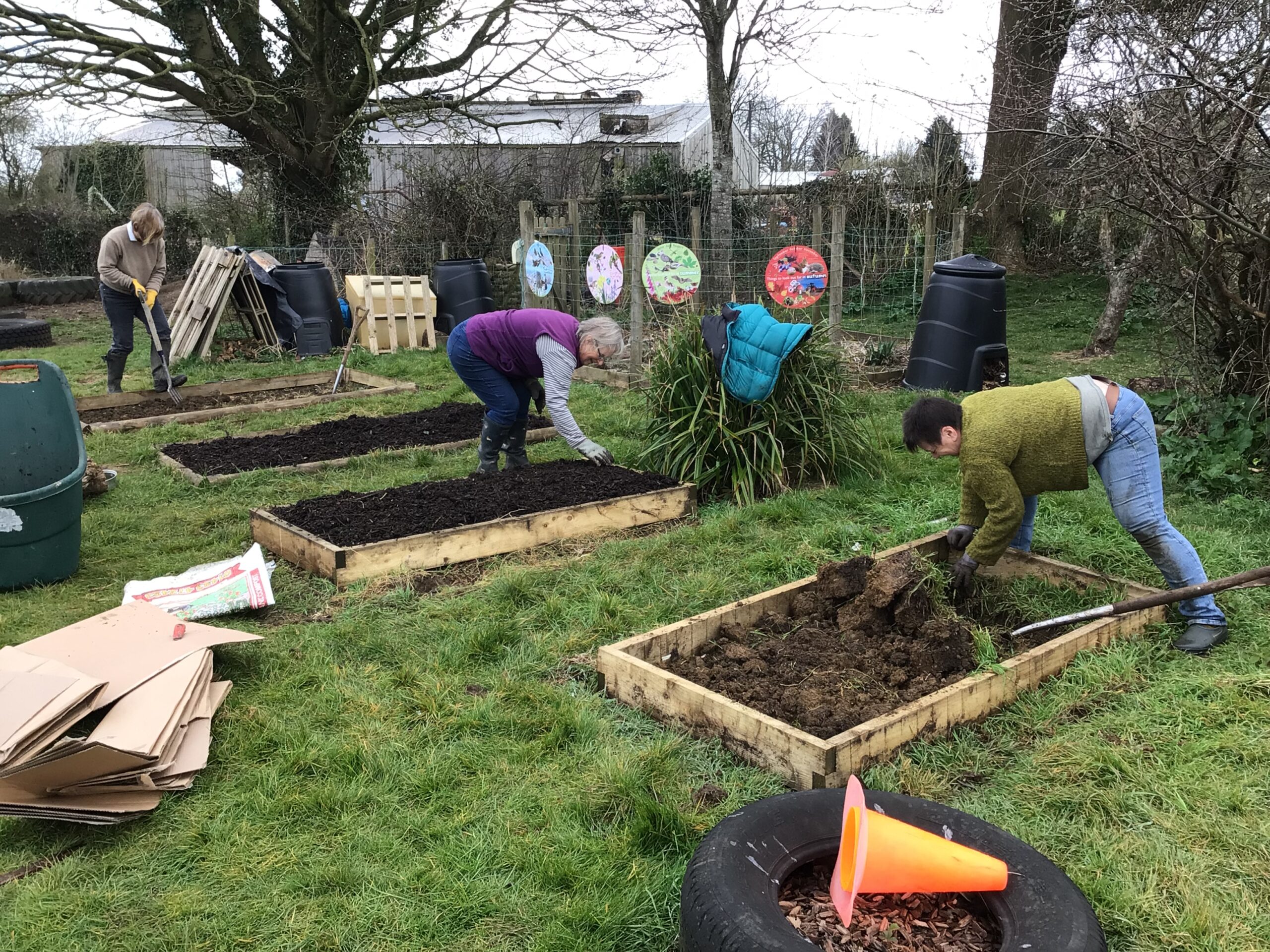 The Marnhull Organic Gardening Club volunteers hard at work Picture: St Gregory's School