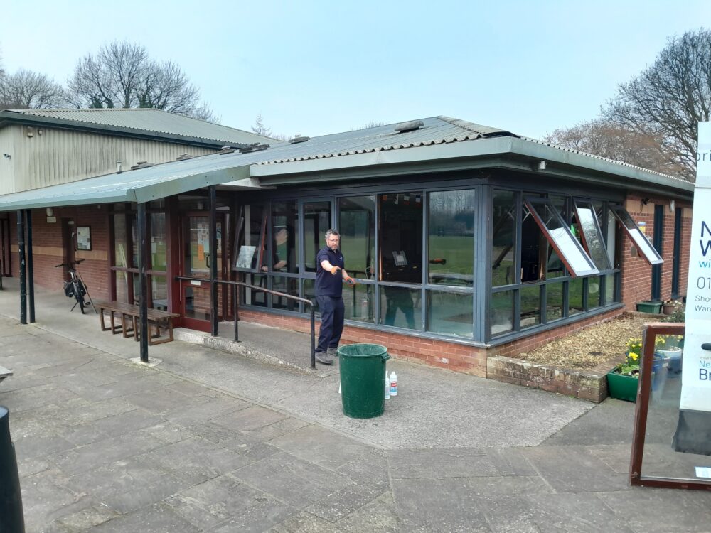 The new windows being installed Picture: Codford Village Hall