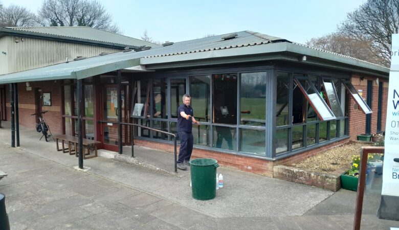 The new windows being installed Picture: Codford Village Hall