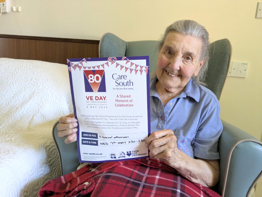 Dorothy, who lives at Maiden Castle House, has shared her memories of VE Day Picture: Care South