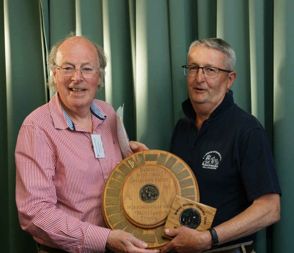 David Grant (left) presenting the Morshead Trophy to Ed Warren Picture: Dorset Historic Churches