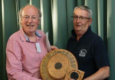David Grant (left) presenting the Morshead Trophy to Ed Warren Picture: Dorset Historic Churches