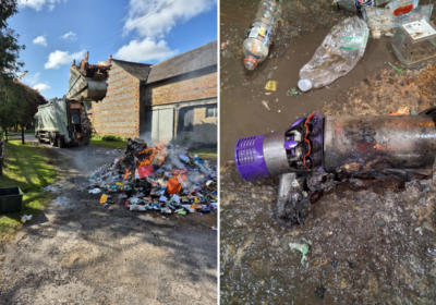 The crew cleared up the burnt waste following the fire Picture: DCWS