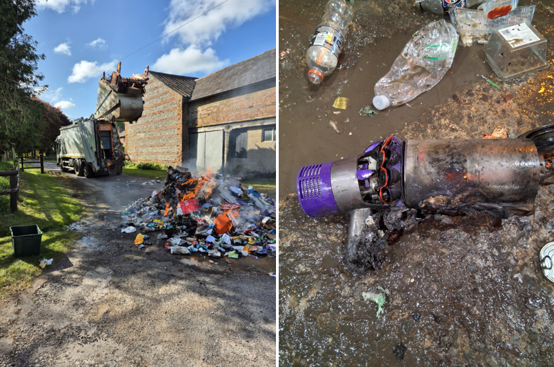 The crew cleared up the burnt waste following the fire Picture: DCWS