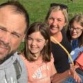 Jon with wife Marie and their two girls Picture: Daniel Walker-Hemmingfield
