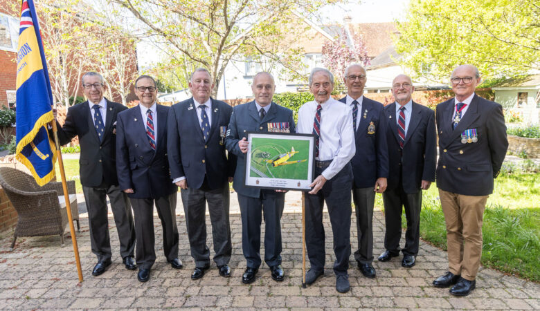 Jim was joined by representatives of the RAF and the RBL on his birthday Picture: Newstone House