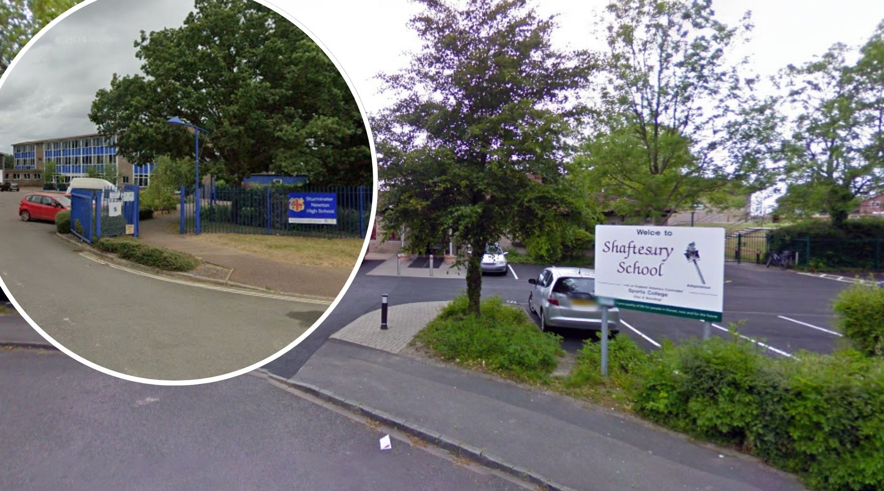 Plans to merge operations between Shaftesbury School and Sturminster Newton High School have caused uproar among staff. Pictures: Google