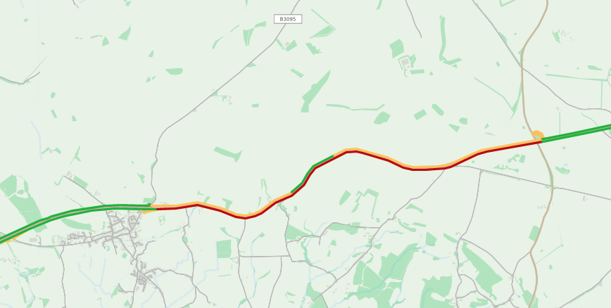 The lanes are expected to clear by 1.30pm Picture: National Highways