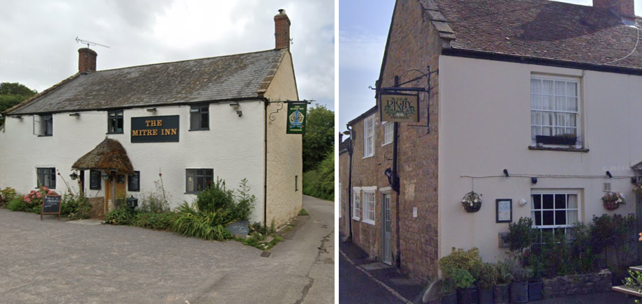 The Digby Tap on Cook Lane and The Mitre Inn at Sandford Orcas Pictures: Google