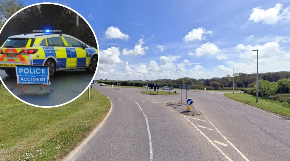 The crash happened at the West Stafford roundabout, near Dorchester. Picture: Google