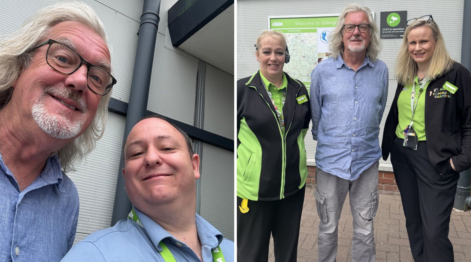 May, known on Top Gear and The Grand Tour as 'Captain Slow', posed with staff and customers during his visit to Asda in Gillingham. Pictures: Asda