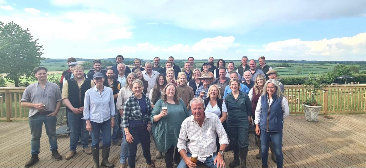 Clarkson took time to chat with all the members of the Farmers' Choir Picture: Hawstone