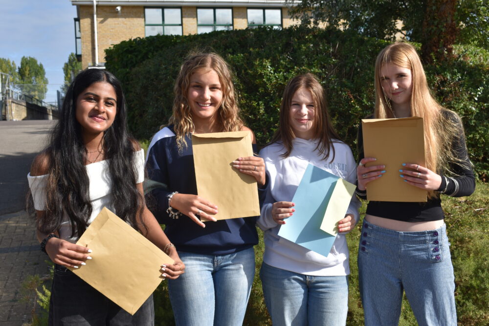 Students picking up their results Picture: The Gryphon School