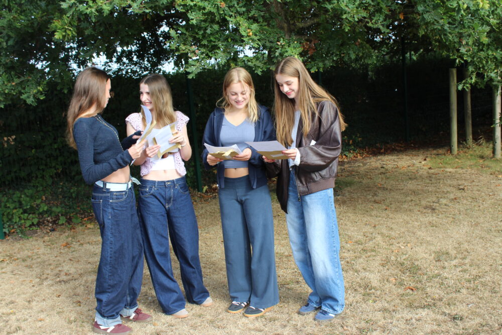 Students opening their results Picture: Sturminster Newton High School