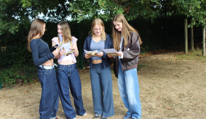 Students opening their results Picture: Sturminster Newton High School