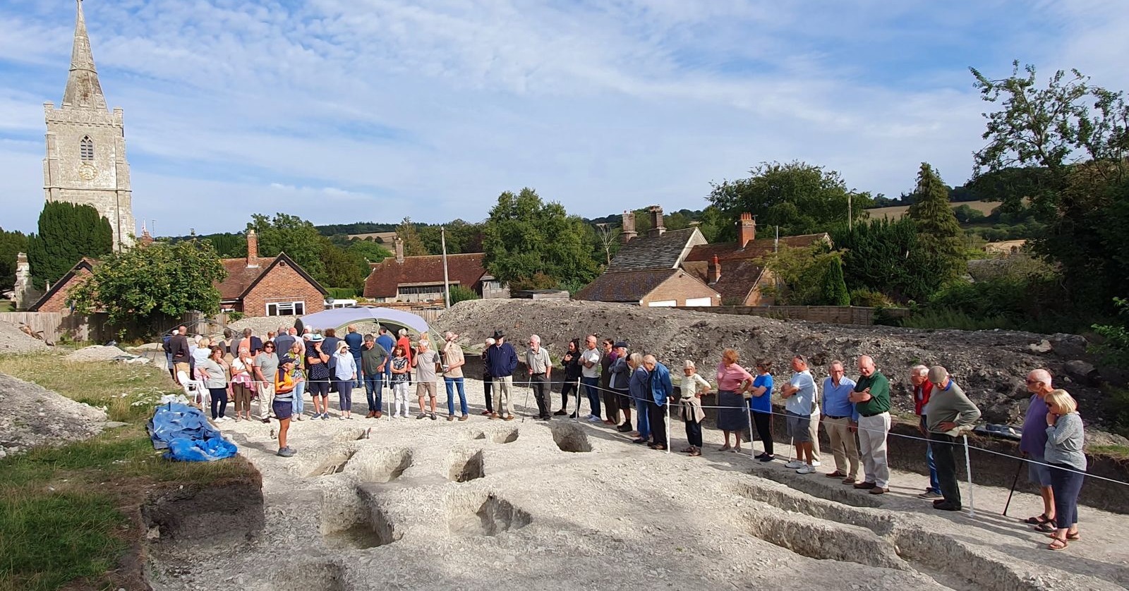 Visitors during a tour at the dig site, in Iwerne Minster. Picture: Context One
