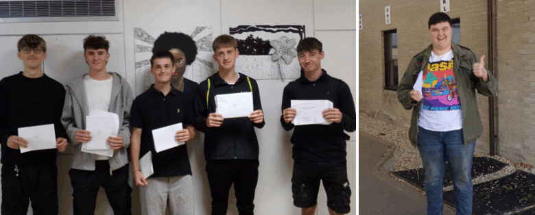 Students picking up their results Picture: Shaftesbury School