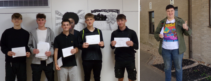 Students picking up their results Picture: Shaftesbury School