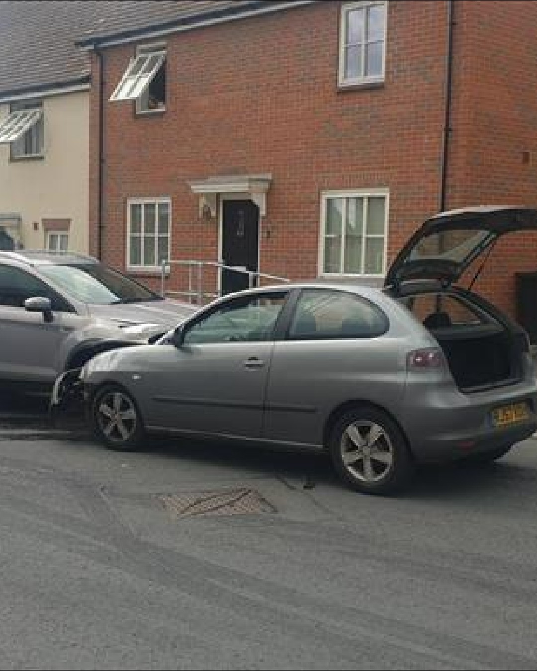 A car was badly damaged in the crash, in Shaftesbury, on Tuesday. Pictures: Dorset Police