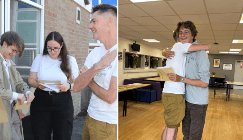Students opening their results Pictures: Sturminster Newton High School