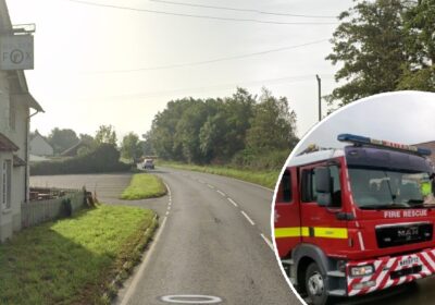 The road was shut for some time to allow emergency services to get to work Picture: Dorset & Wiltshire Fire and Rescue Service