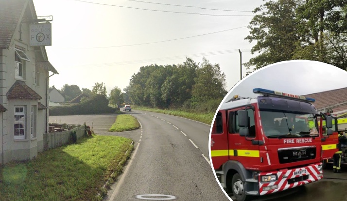 The road was shut for some time to allow emergency services to get to work Picture: Dorset & Wiltshire Fire and Rescue Service