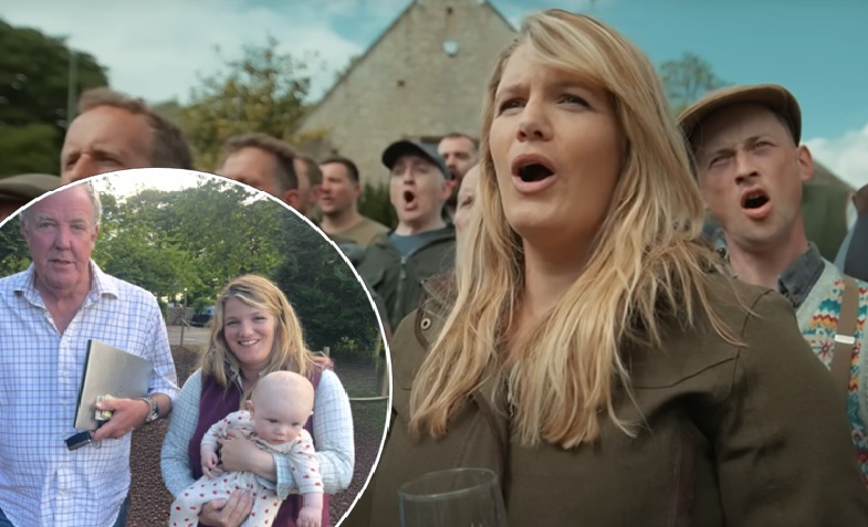 Ellie singing in the choir and with Jeremy Clarkson and her son (inset) Pictures: Hawkstone/Ellie Maguire
