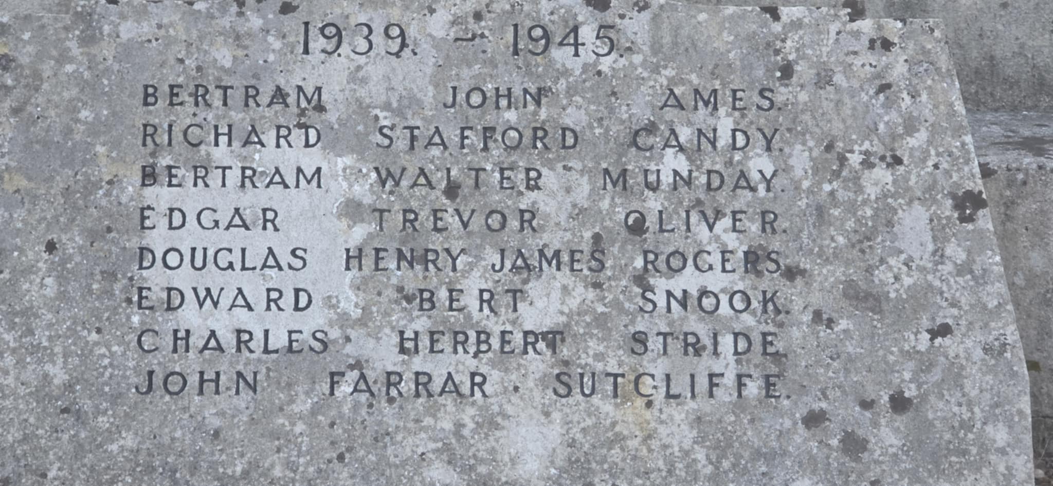 Inscriptions on the memorial Picture: Gary Ridout