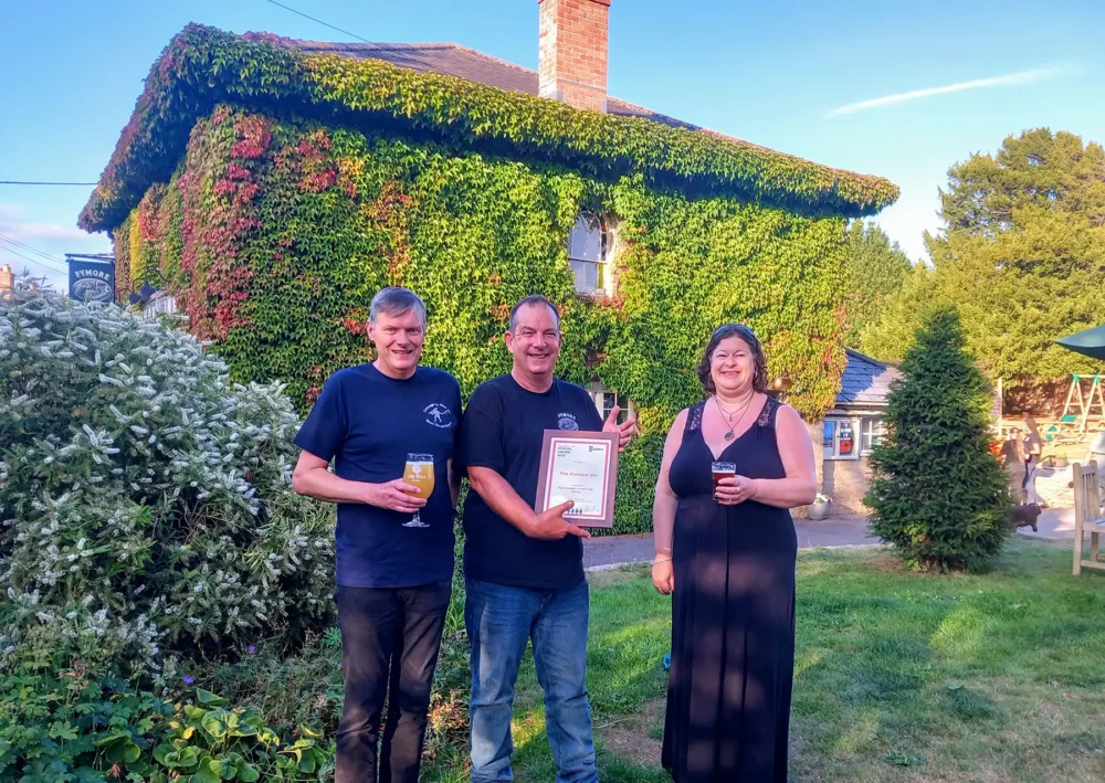 From left; West Dorset CAMRA chair Bruce Mead, landlord Alex Marshall and competition coordinator Kylie Stroud. Picture: Rich Gabe