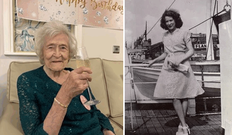 Marie Louise raising a glass on her birthday Picture: Somerleigh Court